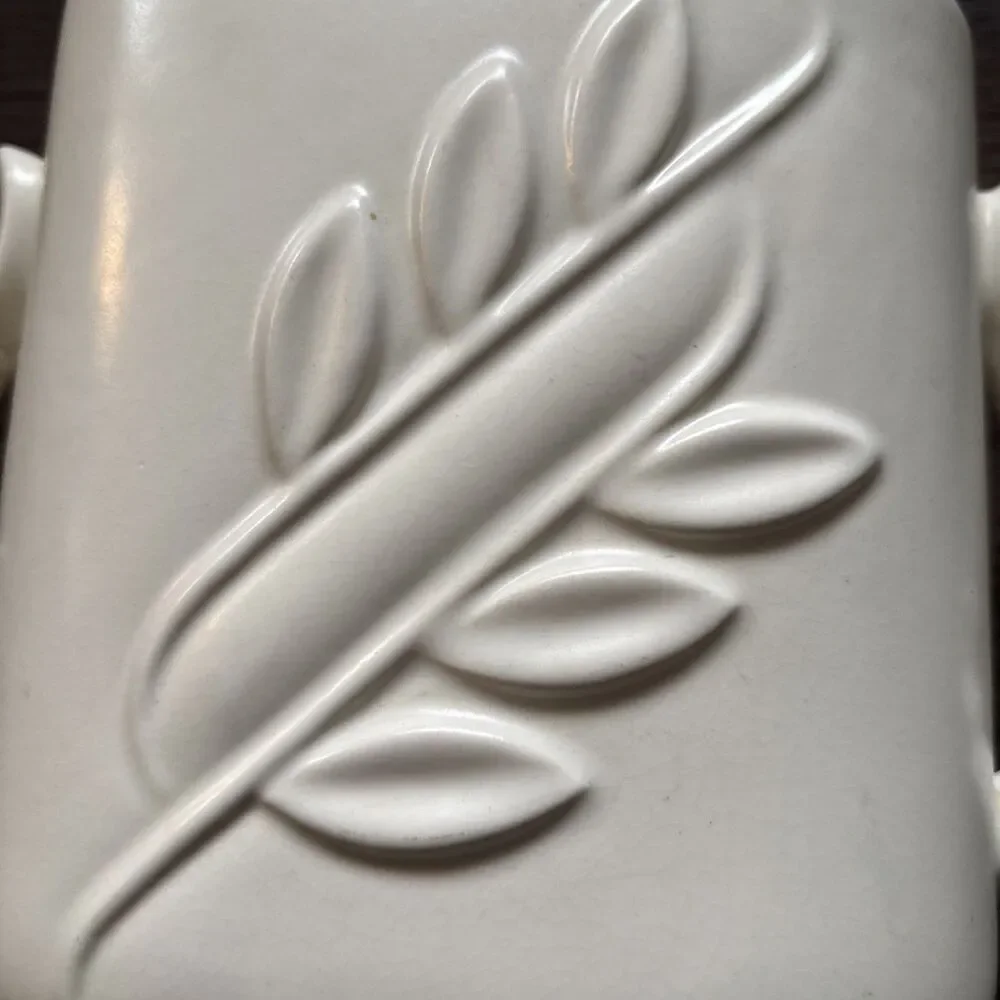 Vintage Red Wing Pottery #1174 Double Handle Embossed Vase Retro Cottage Granny